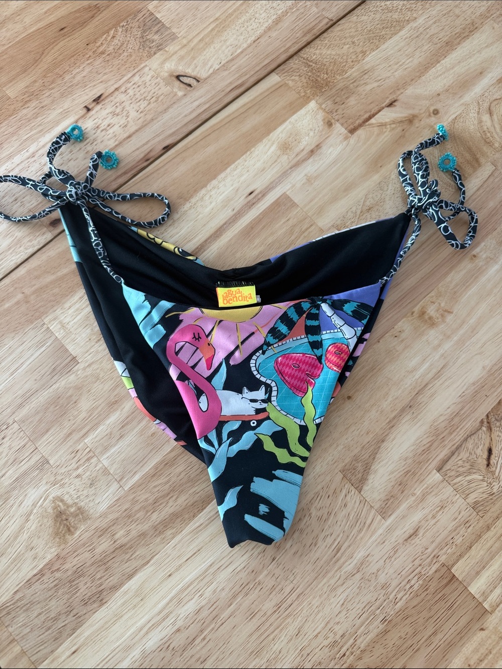 Avis Bendita Algeria Plush Brazilian cut cheeky side tie bottom- sz sm
